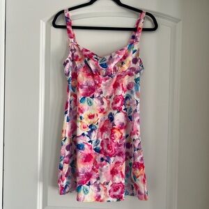 Floral Multicolor Women's Mini Dress